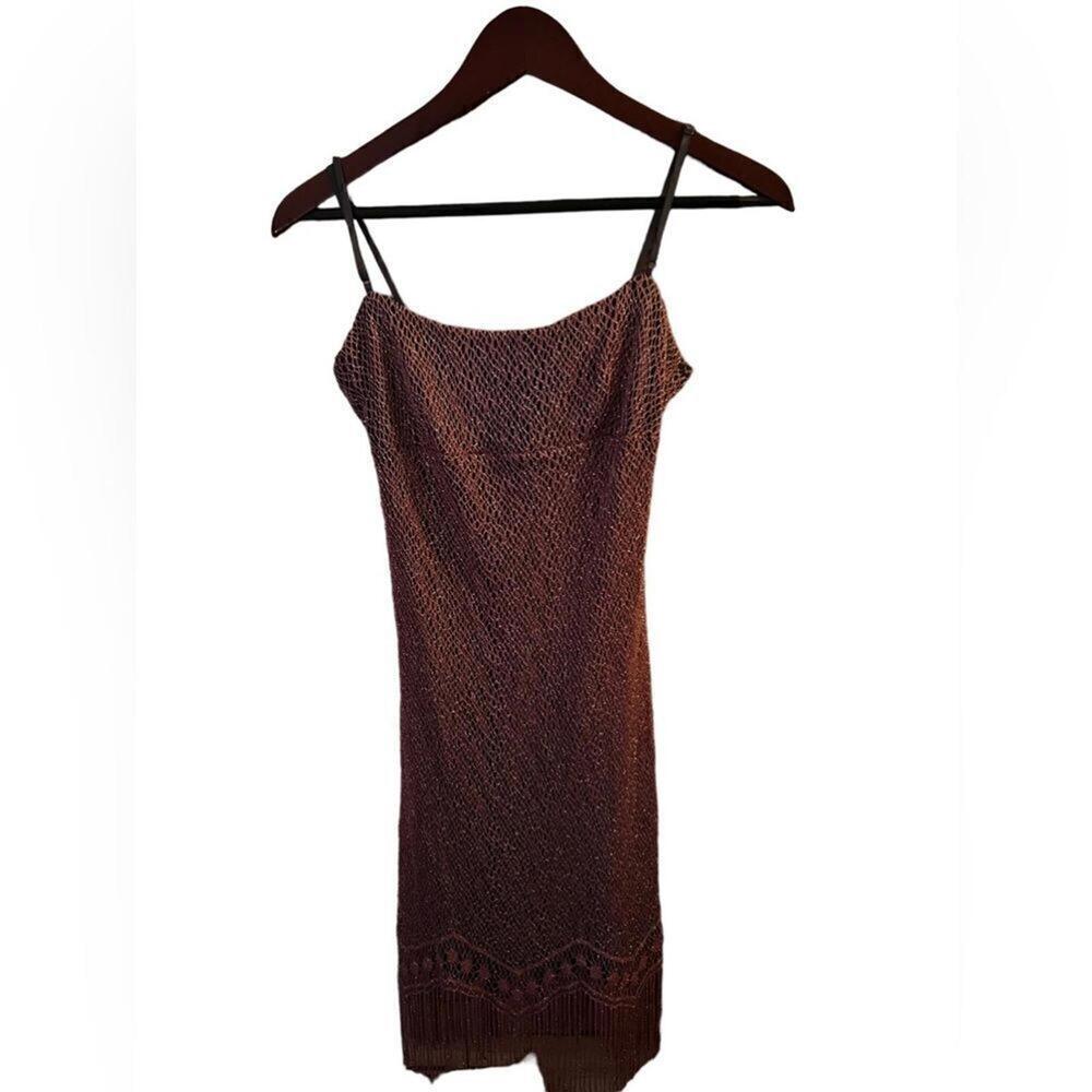City Triangles vintage silvery rose flapper dress w/ spaghetti straps - medium